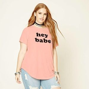 Hey Babe Pink Graphic T shirt